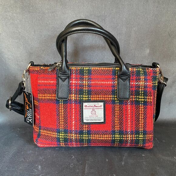 Glen Appin Of Scotland Harris Tweed Royal Stewart Plaid Bag - Free Shipping - Picture 1 of 10